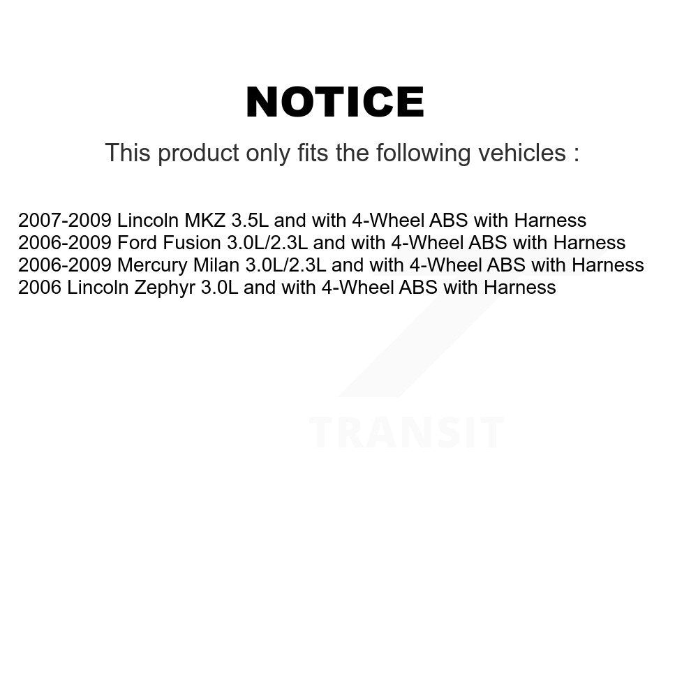 Front Right ABS Wheel Speed Sensor SEN-2ABS1418 For Ford Fusion Lincoln MKZ Zephyr Mercury Milan