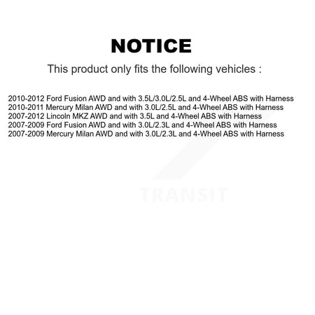 Rear Left ABS Wheel Speed Sensor SEN-2ABS1424 For Ford Fusion Lincoln MKZ Mercury Milan with Harness