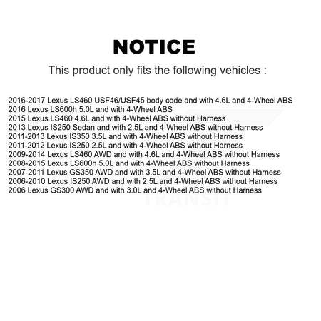 Front Left ABS Wheel Speed Sensor SEN-2ABS1447 For Lexus IS250 GS350 LS460 IS350 GS300 LS600h