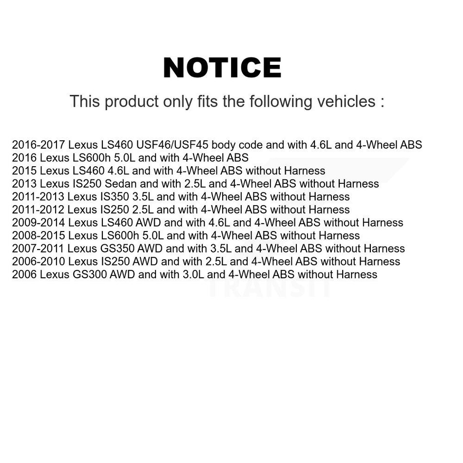 Front Left ABS Wheel Speed Sensor SEN-2ABS1447 For Lexus IS250 GS350 LS460 IS350 GS300 LS600h