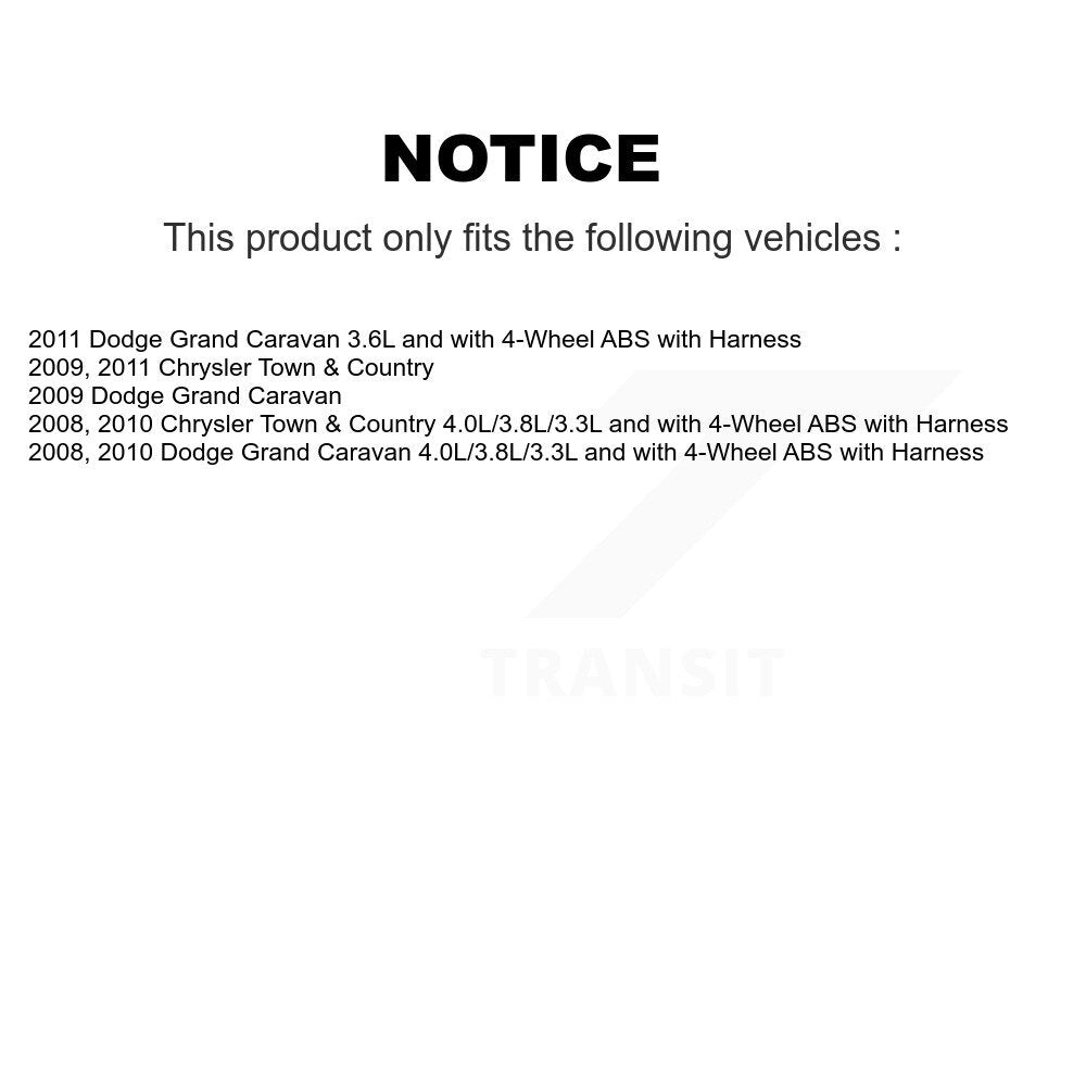 Rear ABS Wheel Speed Sensor SEN-2ABS1557 For Dodge Grand Caravan Chrysler Town & Country