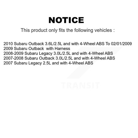 Front Right ABS Wheel Speed Sensor SEN-2ABS1836 For Subaru Outback Legacy