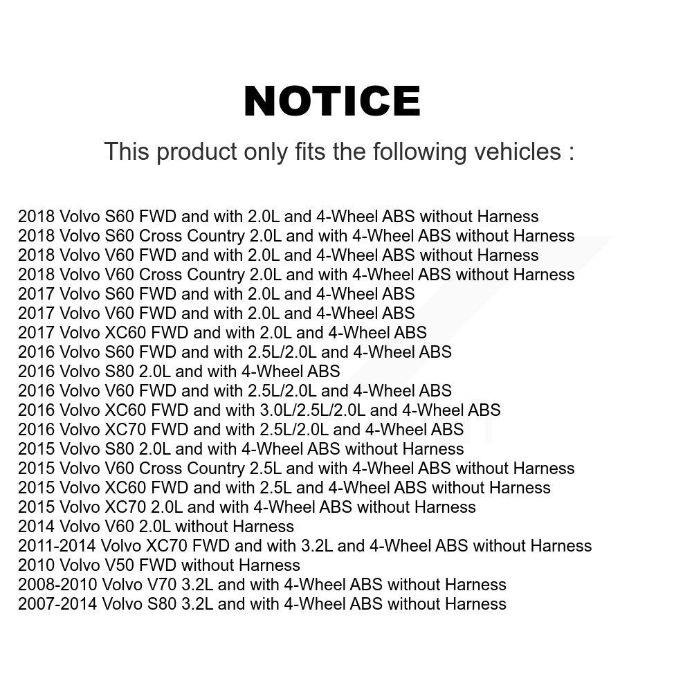 Rear ABS Wheel Speed Sensor SEN-2ABS1892 For Volvo XC60 XC70 S80 S60 V60 Cross Country V70 V50