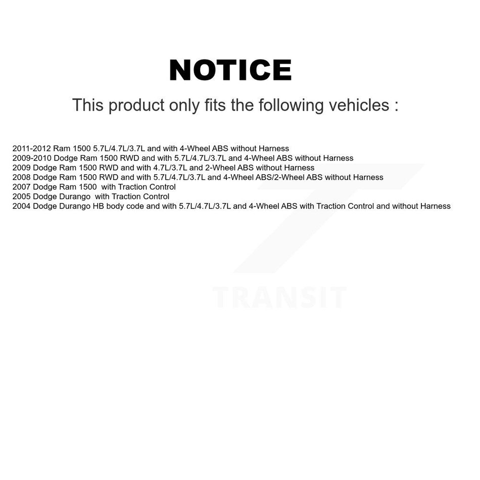 Rear ABS Wheel Speed Sensor SEN-2ABS2013 For Dodge Ram 1500 Durango
