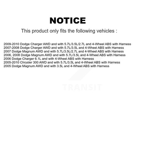 Rear Right ABS Wheel Speed Sensor SEN-2ABS2119 For Chrysler 300 Dodge Charger Magnum with Harness
