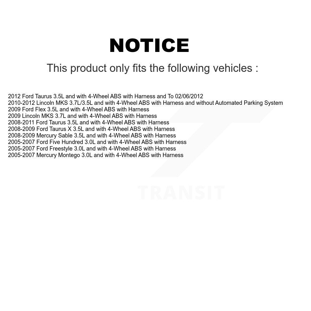 Front ABS Wheel Speed Sensor SEN-2ABS2134 For Ford Taurus Five Hundred Flex Freestyle Lincoln MKS X