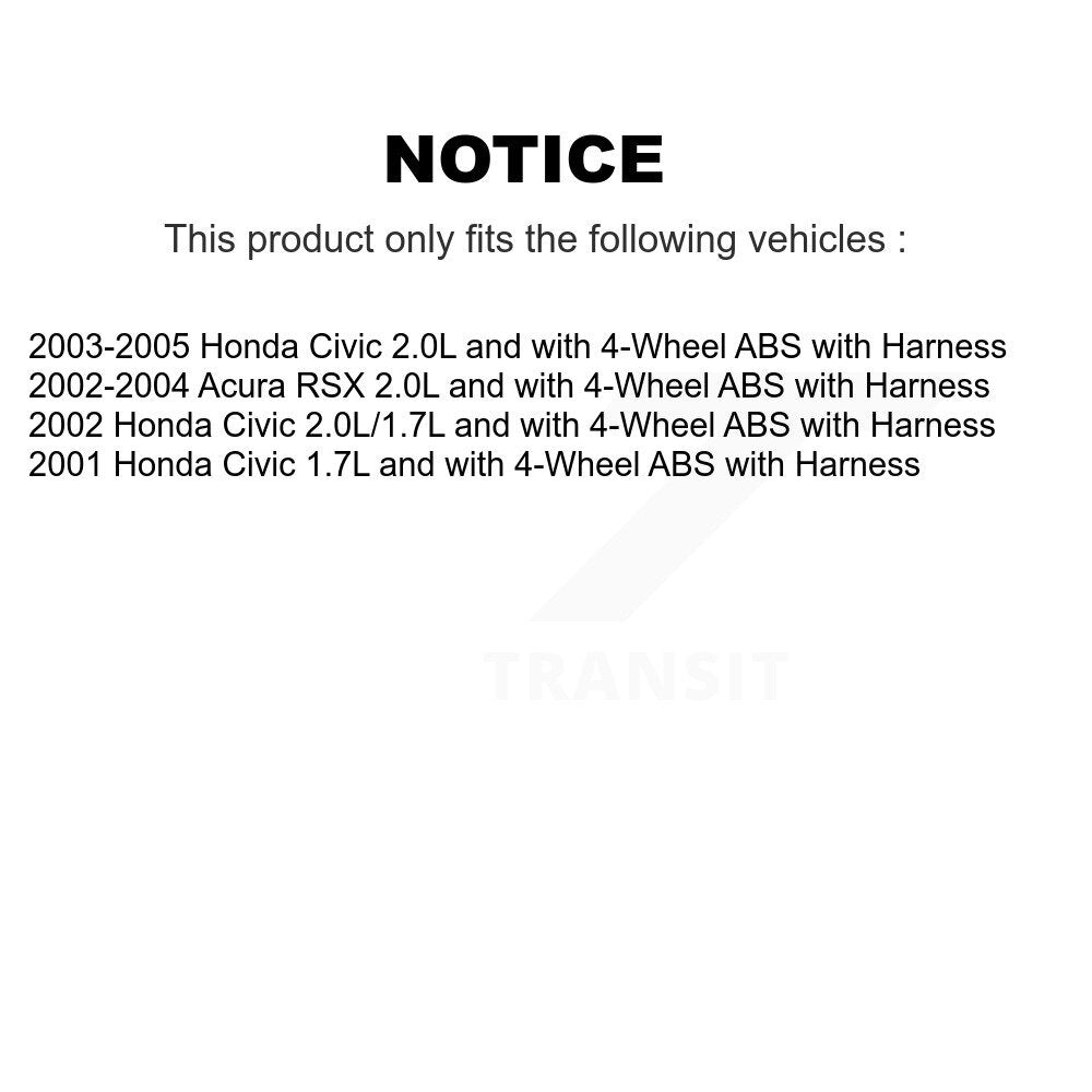 Rear Right ABS Wheel Speed Sensor SEN-2ABS2162 For Honda Civic Acura RSX with Harness
