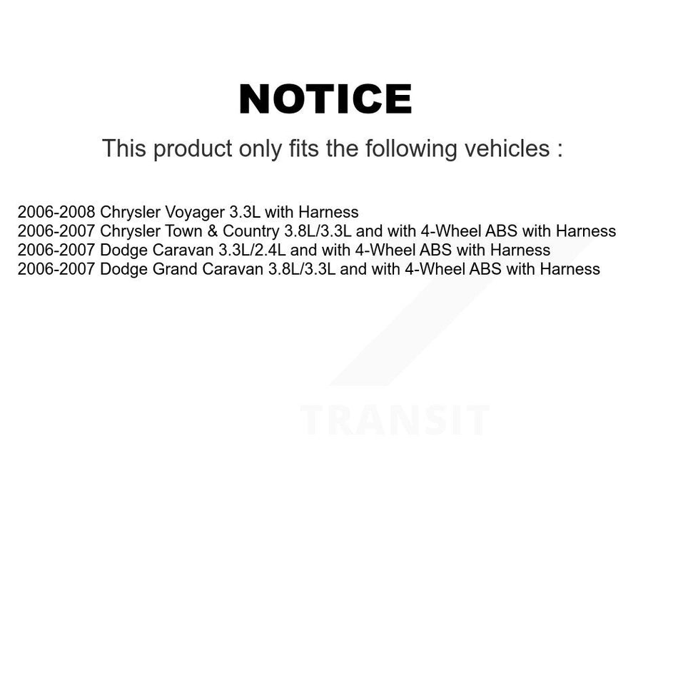 Front Right ABS Wheel Speed Sensor SEN-2ABS2285 For Dodge Grand Caravan Chrysler Town & Country