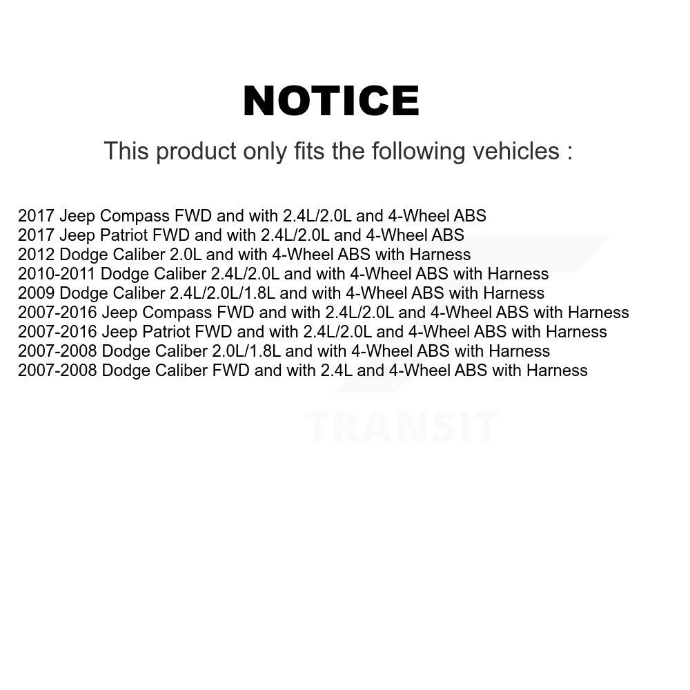 Rear Left ABS Wheel Speed Sensor SEN-2ABS2287 For Jeep Patriot Compass Dodge Caliber