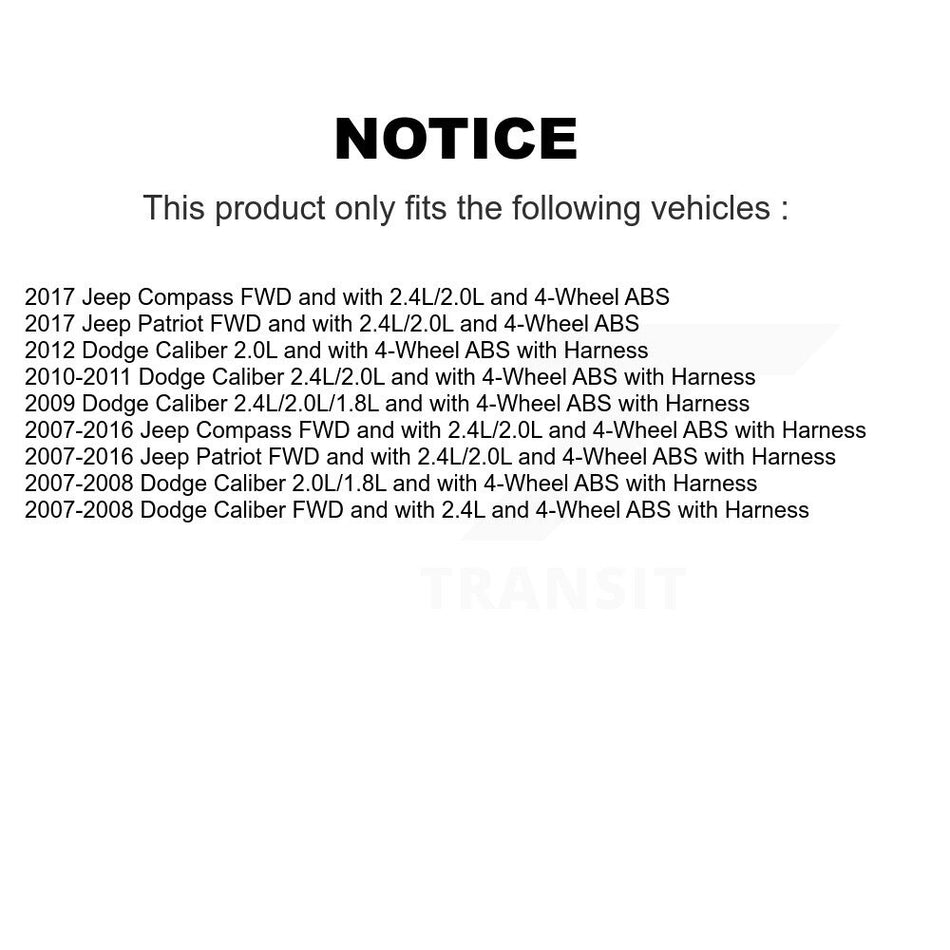 Rear Left ABS Wheel Speed Sensor SEN-2ABS2287 For Jeep Patriot Compass Dodge Caliber