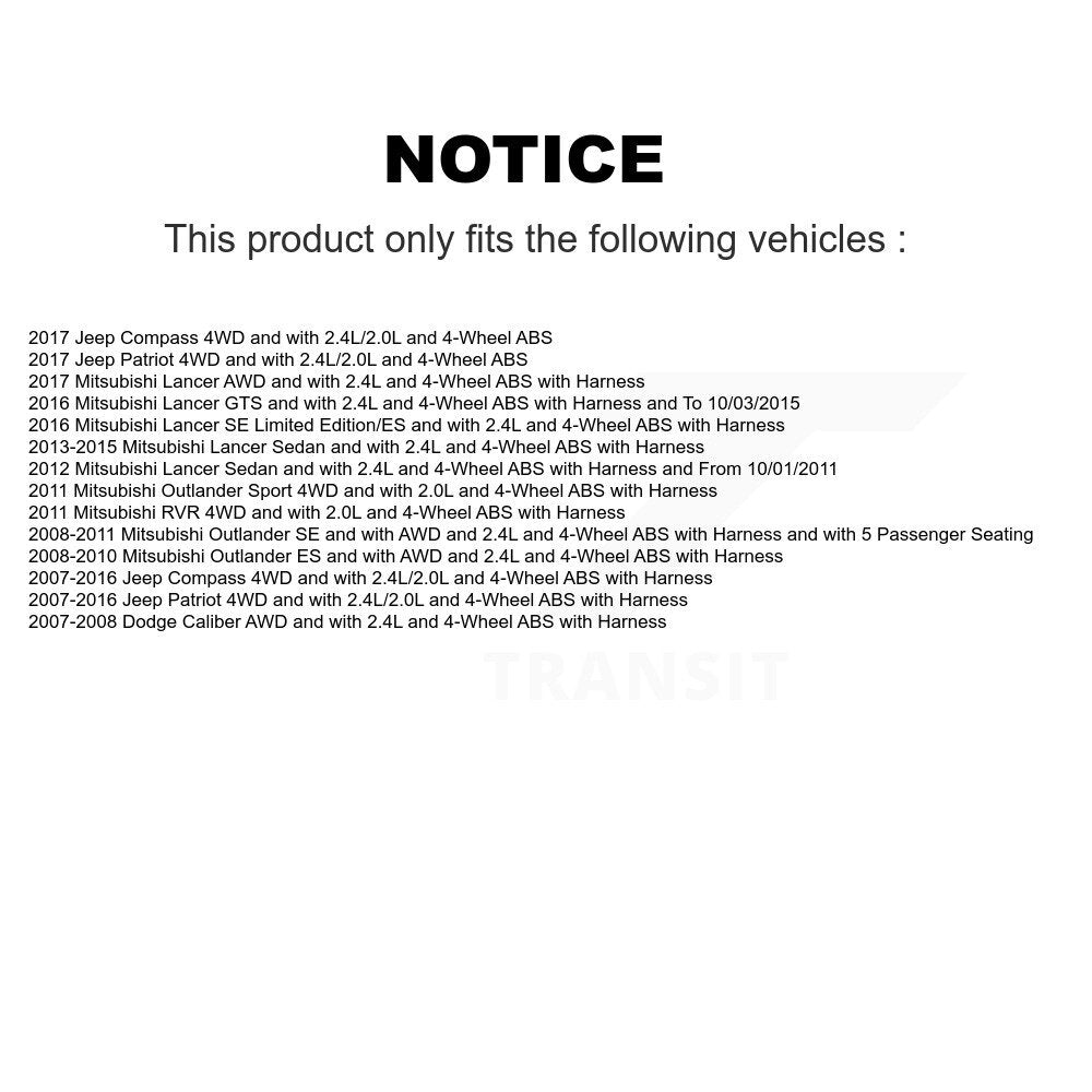 Rear Right ABS Wheel Speed Sensor SEN-2ABS2288 For Jeep Mitsubishi Patriot Compass Lancer Outlander