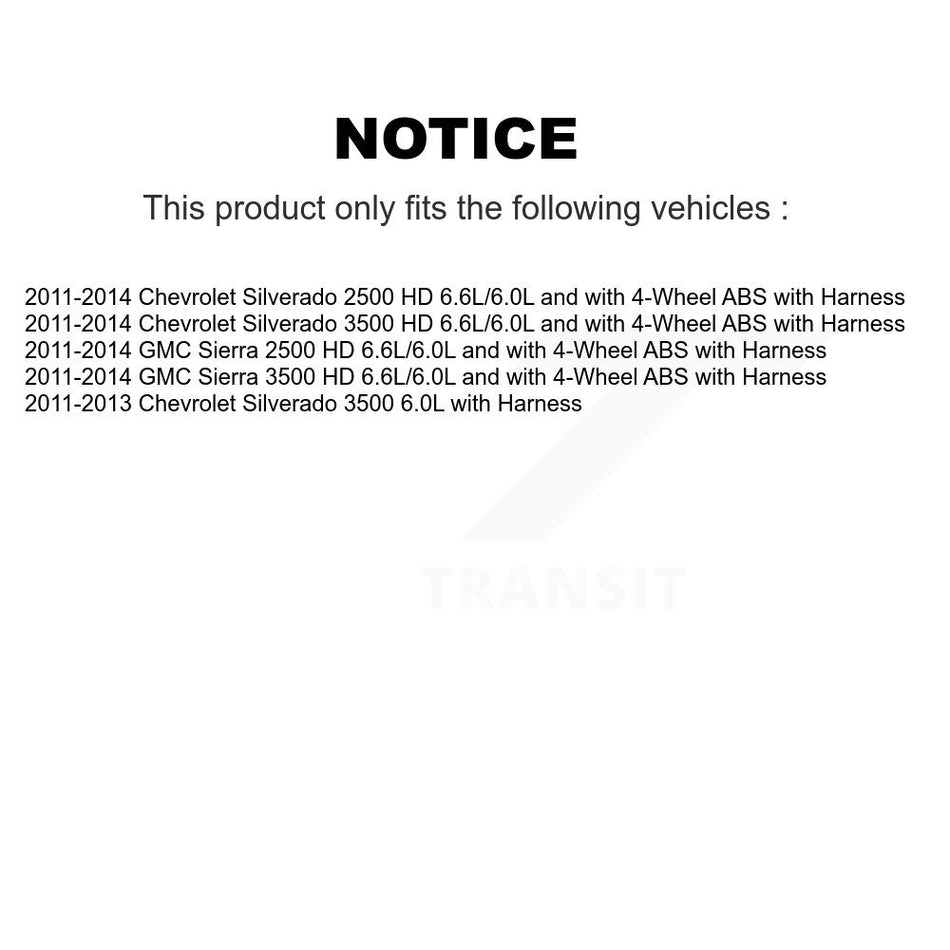 Rear ABS Wheel Speed Sensor SEN-2ABS2398 For GMC Chevrolet Sierra 2500 HD Silverado 3500
