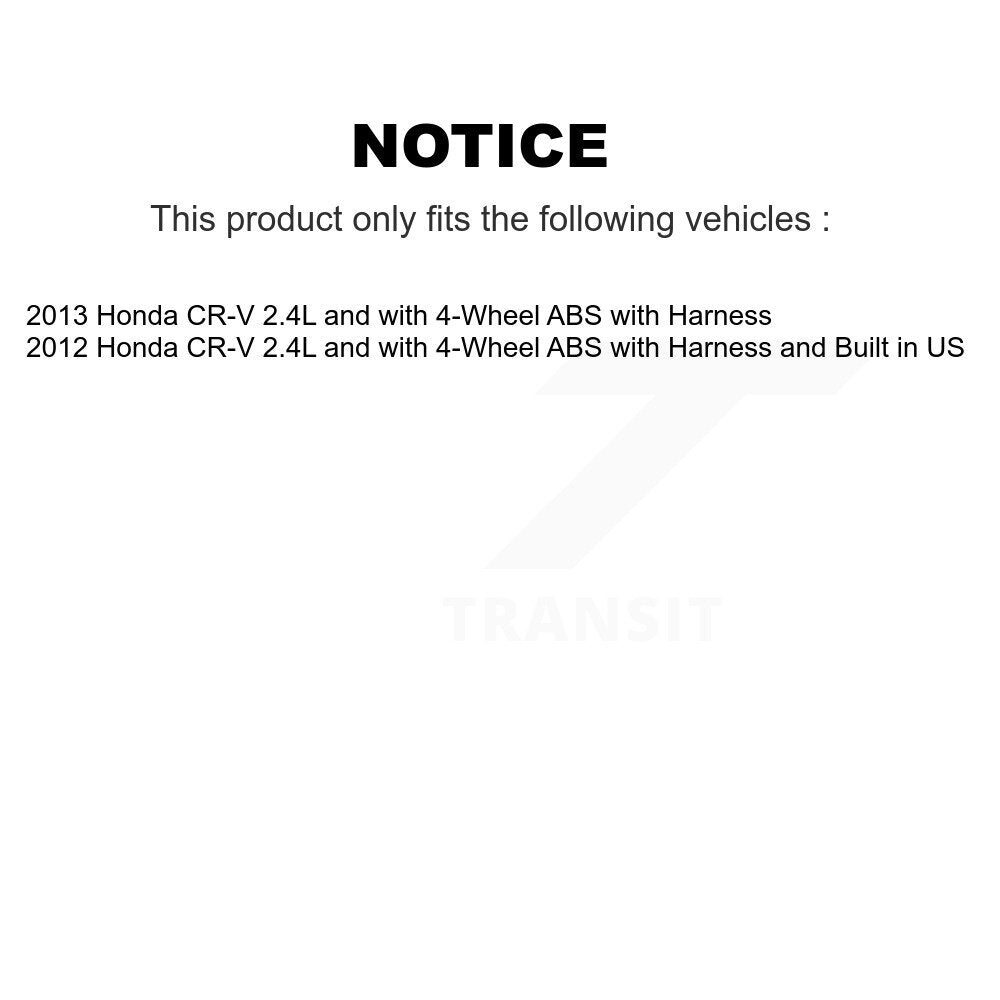 Front Left ABS Wheel Speed Sensor SEN-2ABS2407 For Honda CR-V 2.4L with 4-Wheel