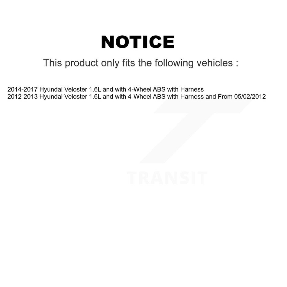 Front Right ABS Wheel Speed Sensor SEN-2ABS2426 For Hyundai Veloster 1.6L with 4-Wheel