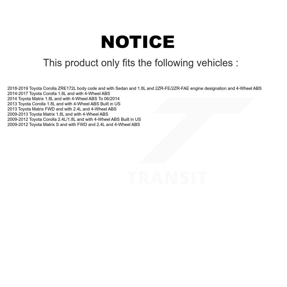 Rear Left ABS Wheel Speed Sensor Wiring Harness SEN-2ABS2487 For Toyota Corolla Matrix