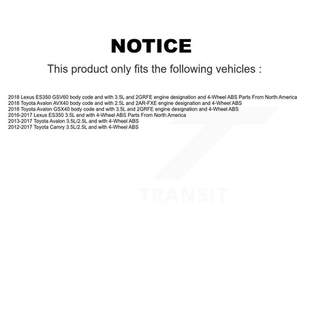 Rear Left ABS Wheel Speed Sensor Wiring Harness SEN-2ABS2506 For Toyota Camry Lexus ES350 Avalon