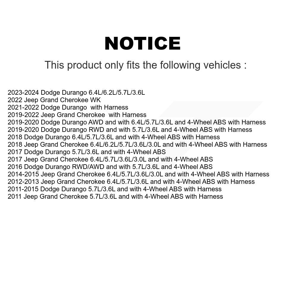 Rear ABS Wheel Speed Sensor SEN-2ABS2507 For Jeep Grand Cherokee Dodge Durango WK