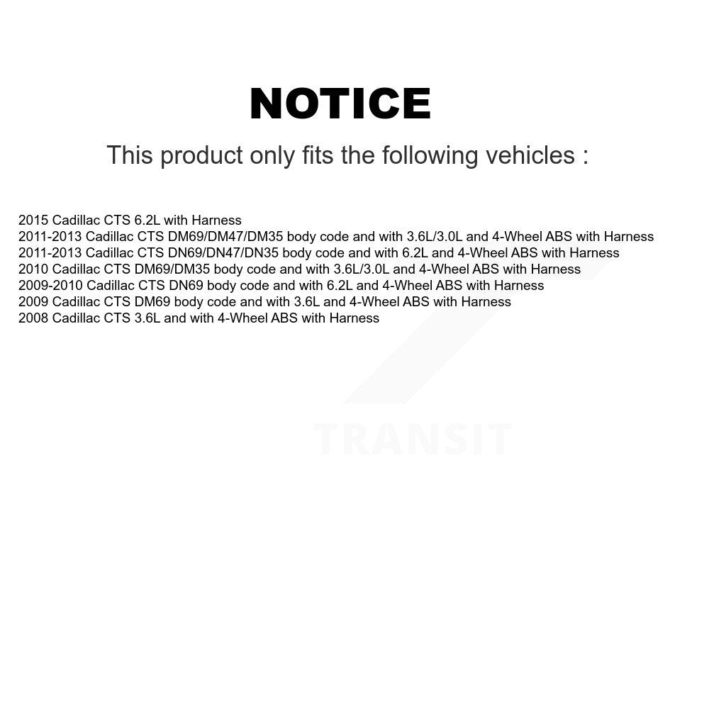 Rear ABS Wheel Speed Sensor SEN-2ABS2529 For Cadillac CTS with Harness