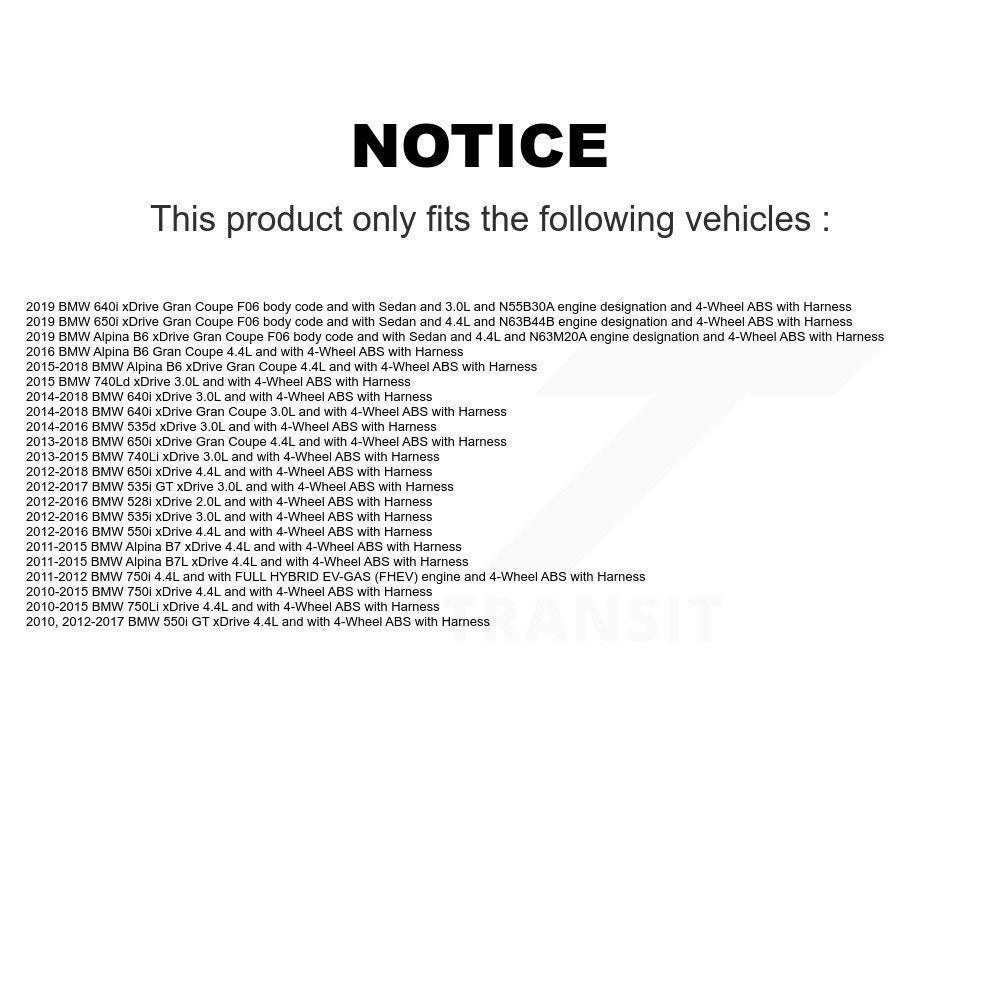 Front ABS Wheel Speed Sensor SEN-2ABS2540 For BMW 528i xDrive 535i 750i 535d 650i 750Li Gran Coupe
