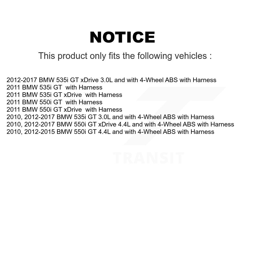 Rear ABS Wheel Speed Sensor SEN-2ABS2541 For BMW 535i GT xDrive 550i with Harness