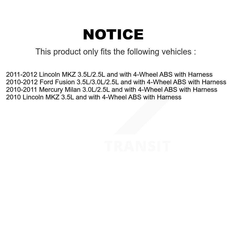 Front Right ABS Wheel Speed Sensor SEN-2ABS2578 For Ford Fusion Lincoln MKZ Mercury Milan
