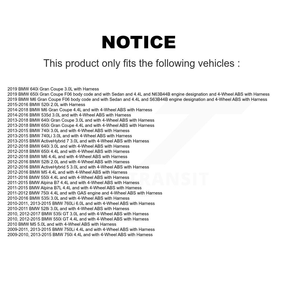 Front ABS Wheel Speed Sensor SEN-2ABS2614 For BMW M5 528i 650i 535i M6 Gran Coupe 750Li 750i 550i B7