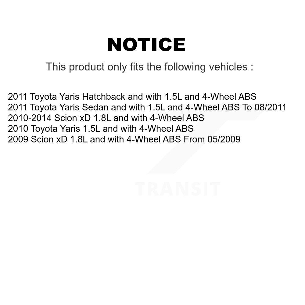 Rear Left ABS Wheel Speed Sensor Wiring Harness SEN-2ABS2644 For Toyota Yaris Scion xD