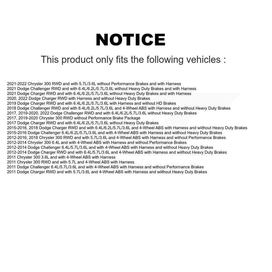 Rear Right ABS Wheel Speed Sensor SEN-2ABS2660 For Dodge Charger Chrysler 300 Challenger