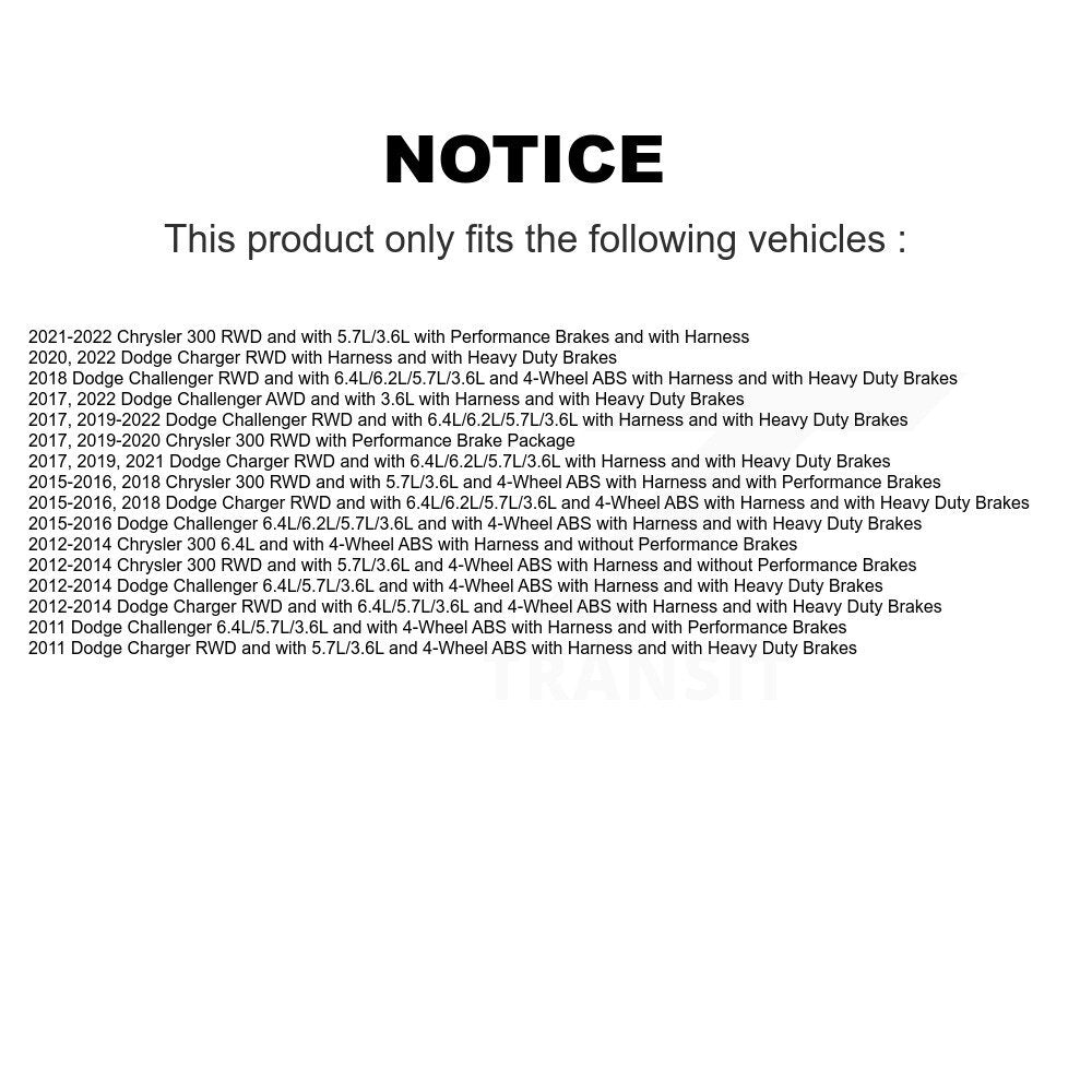 Rear Left ABS Wheel Speed Sensor SEN-2ABS2664 For Dodge Charger Chrysler 300 Challenger