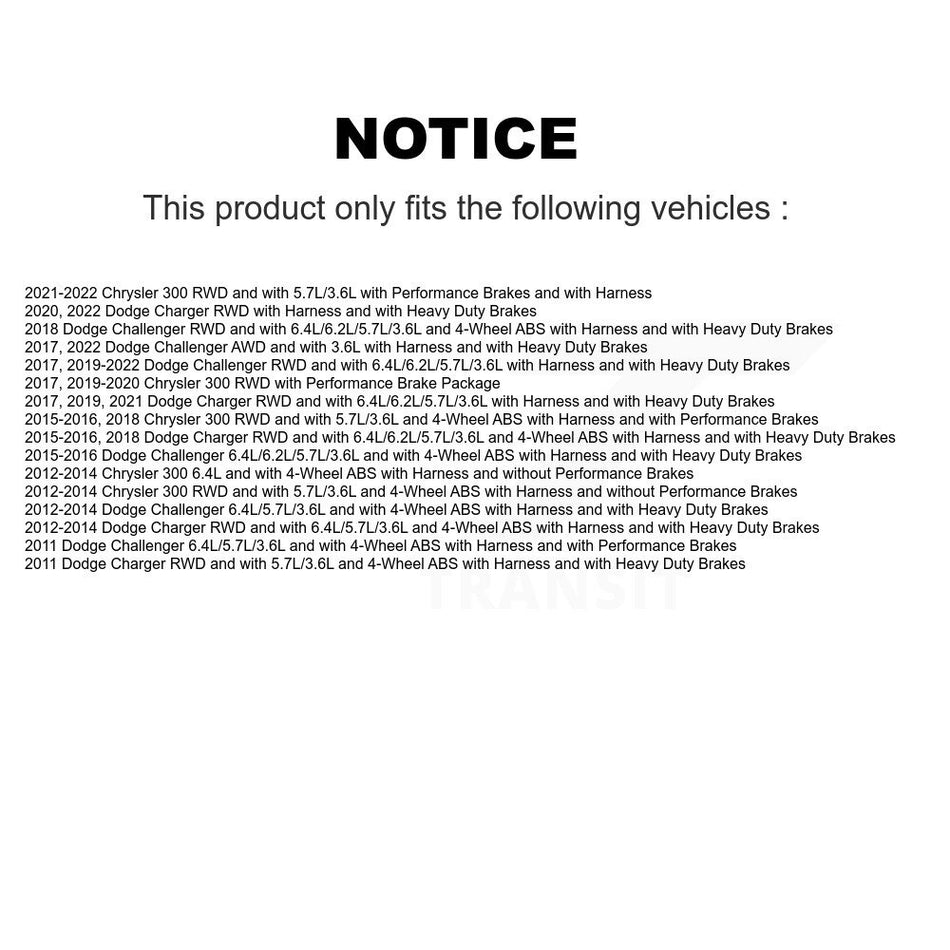 Rear Left ABS Wheel Speed Sensor SEN-2ABS2664 For Dodge Charger Chrysler 300 Challenger