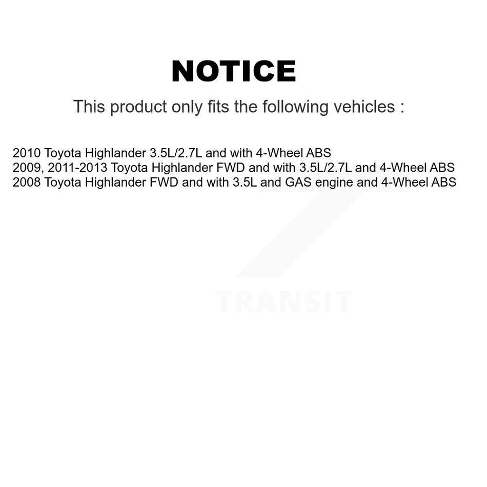Rear Right ABS Wheel Speed Sensor Wiring Harness SEN-2ABS2718 For Toyota Highlander