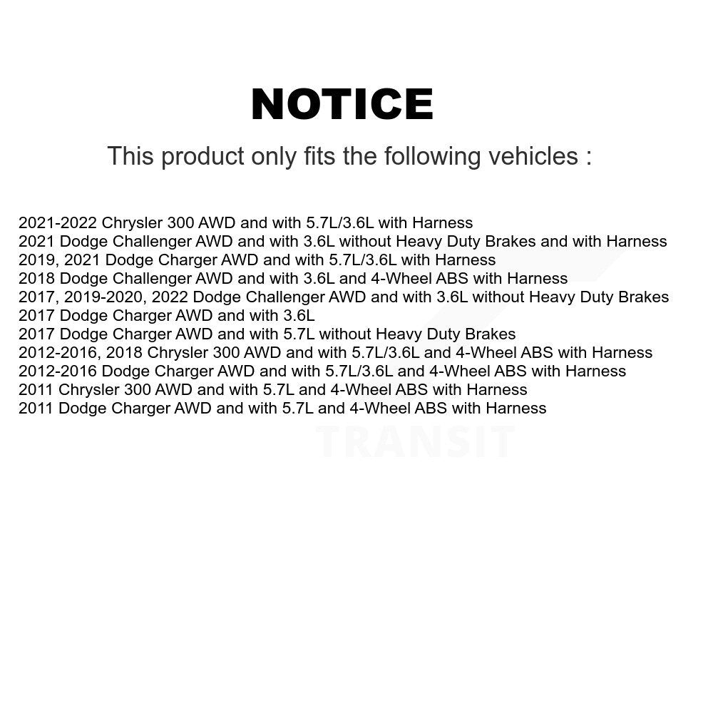 Rear Right ABS Wheel Speed Sensor SEN-2ABS2734 For Dodge Charger Chrysler 300 Challenger