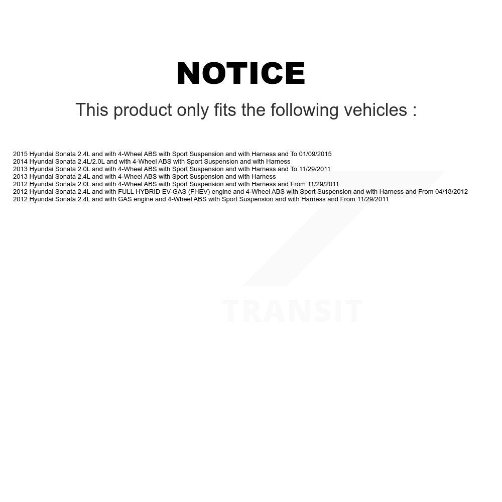 Front Left ABS Wheel Speed Sensor SEN-2ABS2812 For Hyundai Sonata