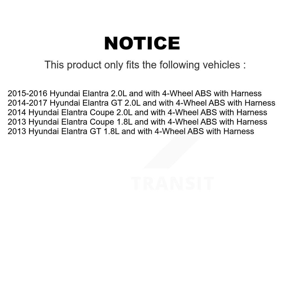 Front Left ABS Wheel Speed Sensor SEN-2ABS2813 For Hyundai Elantra GT Coupe with Harness