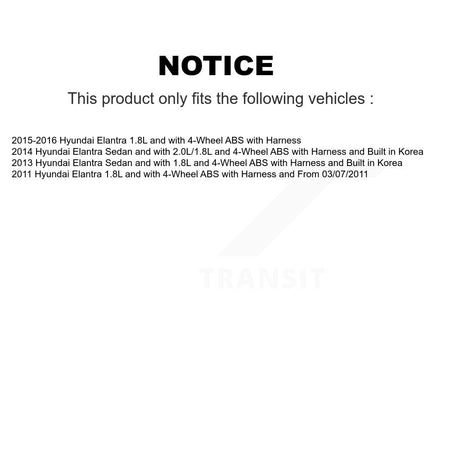 Rear Right ABS Wheel Speed Sensor SEN-2ABS2816 For Hyundai Elantra