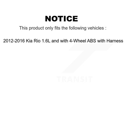 Front Left ABS Wheel Speed Sensor SEN-2ABS2823 For 12-16 Kia Rio 1.6L with 4-Wheel Harness