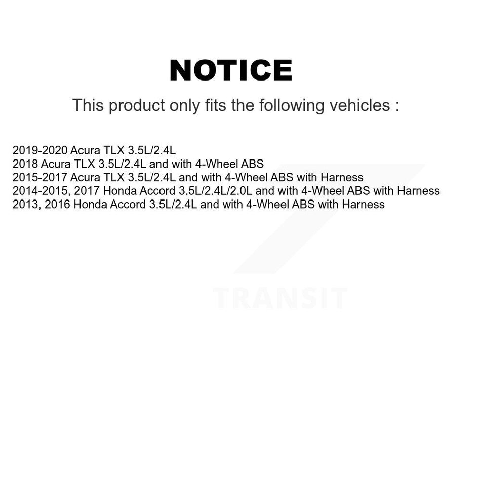 Front Right ABS Wheel Speed Sensor SEN-2ABS2836 For Honda Accord Acura TLX