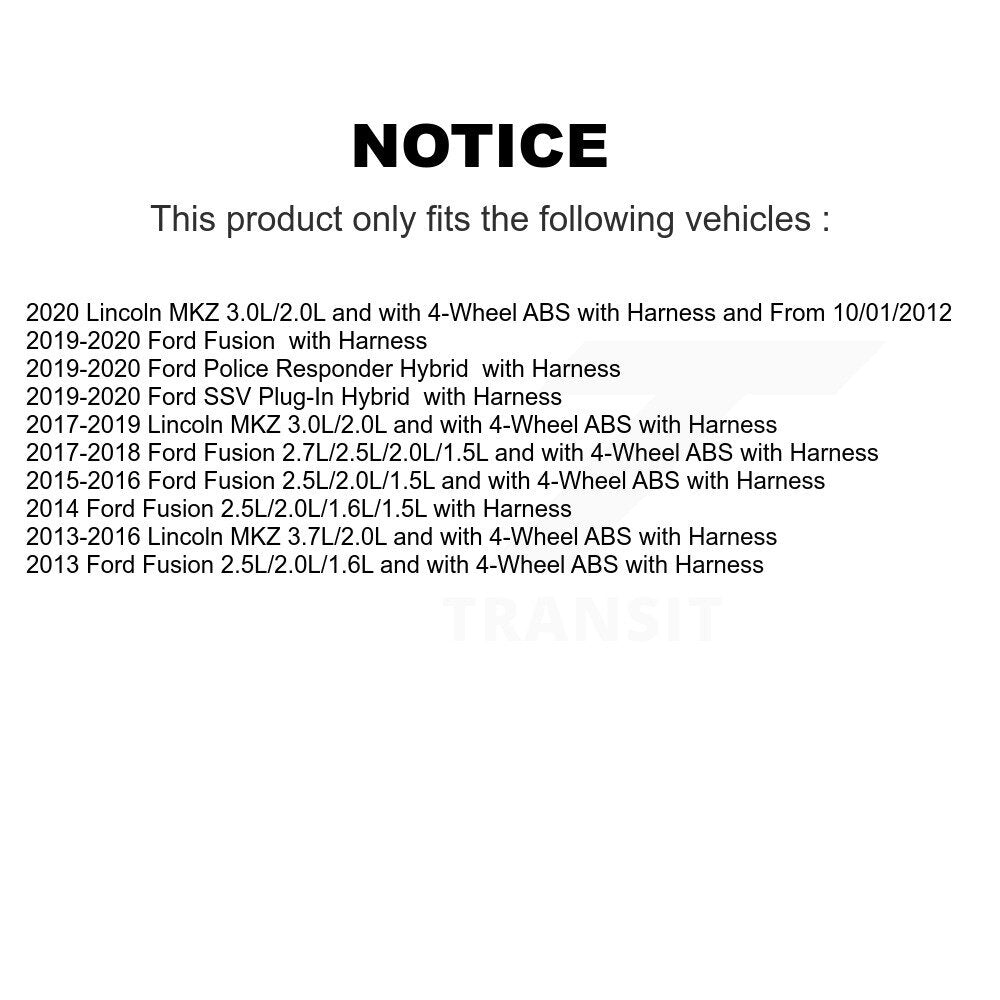 Front Left ABS Wheel Speed Sensor SEN-2ABS2838 For Ford Fusion Lincoln MKZ Police Responder Hybrid