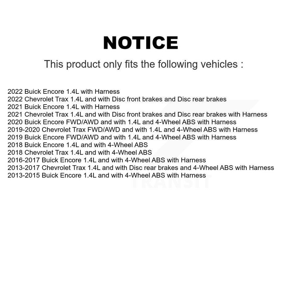 Rear Right ABS Wheel Speed Sensor SEN-2ABS2909 For Buick Encore Chevrolet Trax