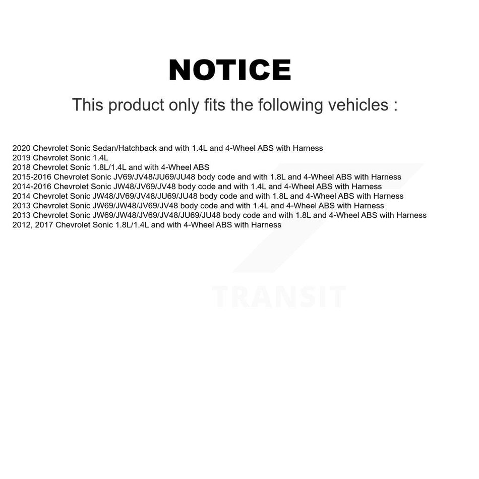 Rear Left ABS Wheel Speed Sensor SEN-2ABS2934 For Chevrolet Sonic