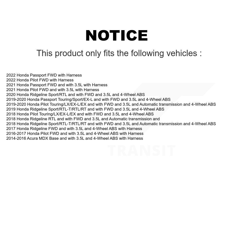 Rear Right ABS Wheel Speed Sensor SEN-2ABS2968 For Honda Pilot Ridgeline Acura MDX Passport
