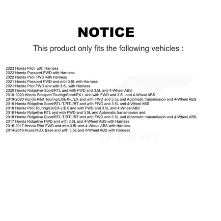 Rear Left ABS Wheel Speed Sensor SEN-2ABS2969 For Honda Pilot Ridgeline Acura MDX Passport