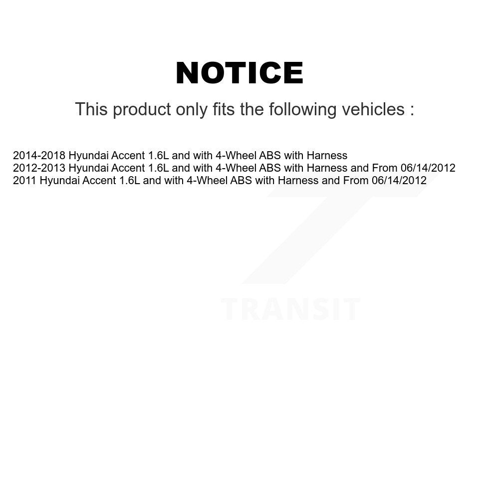 Rear Left ABS Wheel Speed Sensor SEN-2ABS2970 For Hyundai Accent 1.6L with 4-Wheel