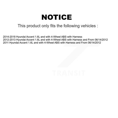 Rear Left ABS Wheel Speed Sensor SEN-2ABS2970 For Hyundai Accent 1.6L with 4-Wheel