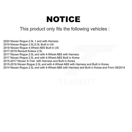 Front ABS Wheel Speed Sensor SEN-2ABS3009 For Nissan Rogue Renault Koleos X-Trail