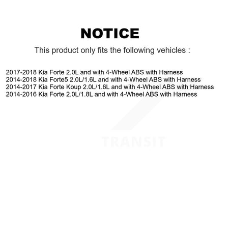 Front Left ABS Wheel Speed Sensor SEN-2ABS3020 For Kia Forte Forte5 Koup with Harness
