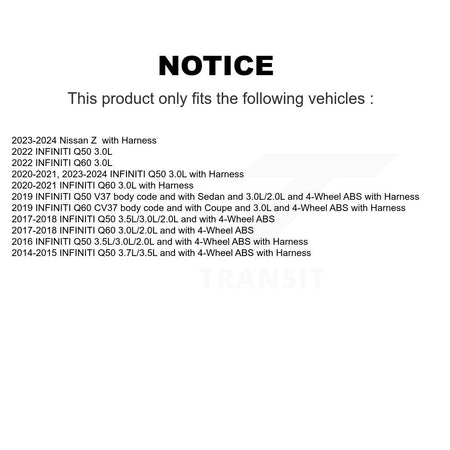 Front ABS Wheel Speed Sensor SEN-2ABS3024 For INFINITI Q50 Q60 Nissan Z