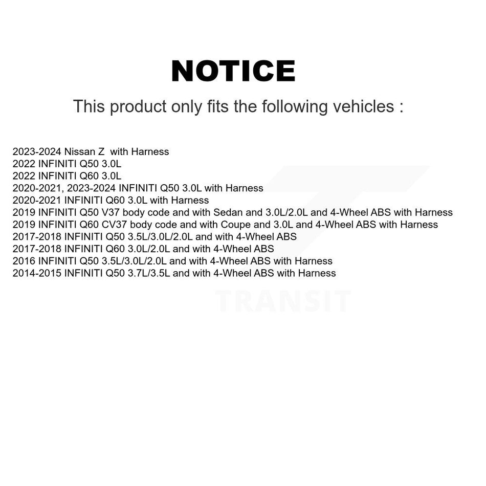 Front ABS Wheel Speed Sensor SEN-2ABS3024 For INFINITI Q50 Q60 Nissan Z