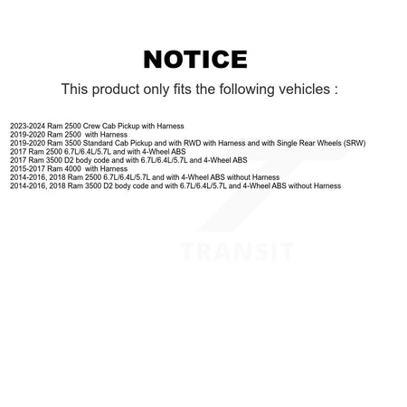 Rear Right ABS Wheel Speed Sensor SEN-2ABS3025 For Ram 2500 3500 4000