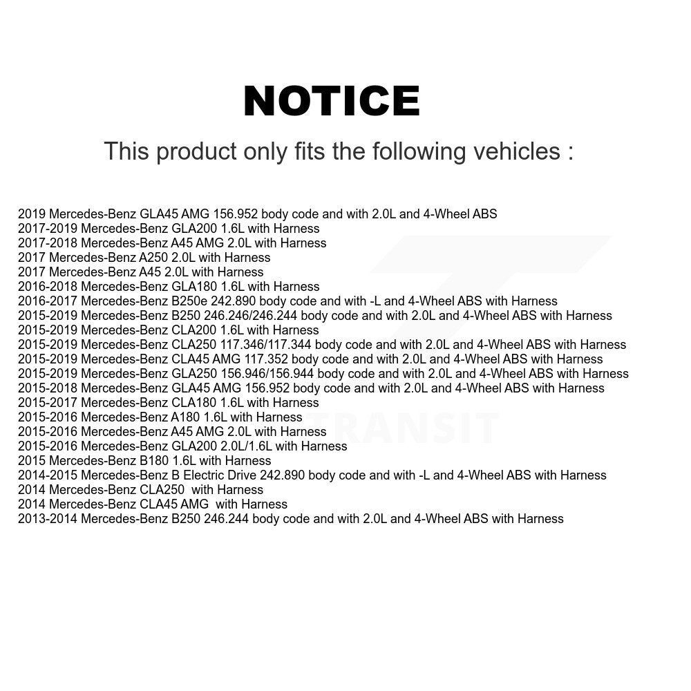 Rear ABS Wheel Speed Sensor SEN-2ABS3029 For Mercedes-Benz GLA250 CLA250 B250 CLA45 AMG GLA45 B A45